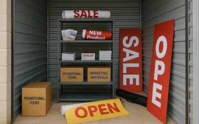 Organizing Marketing Materials and Banners in Business Storage