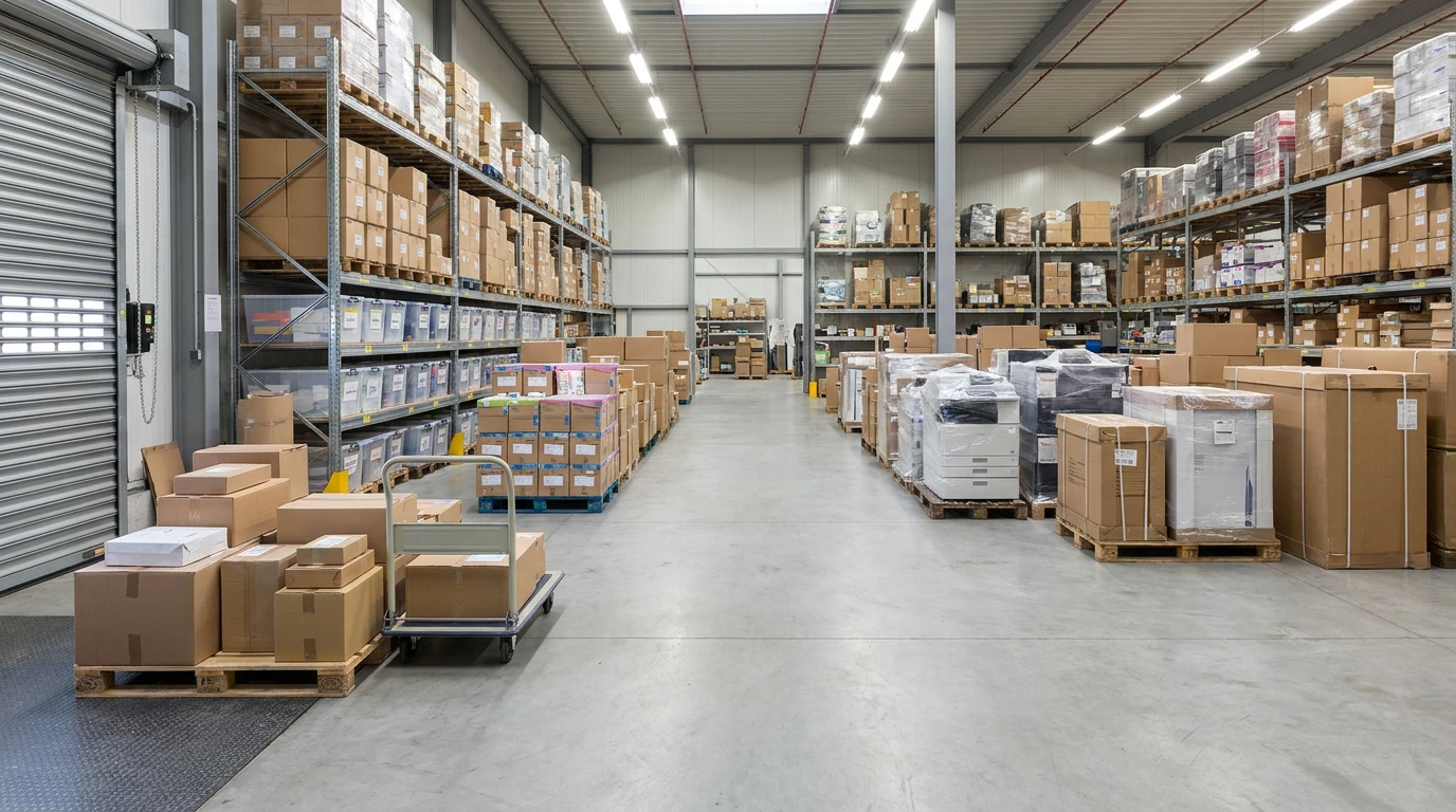 Business Storage With Delivery Acceptance When It Saves a Newbury Team Time Organised business storage unit with incoming deliveries.